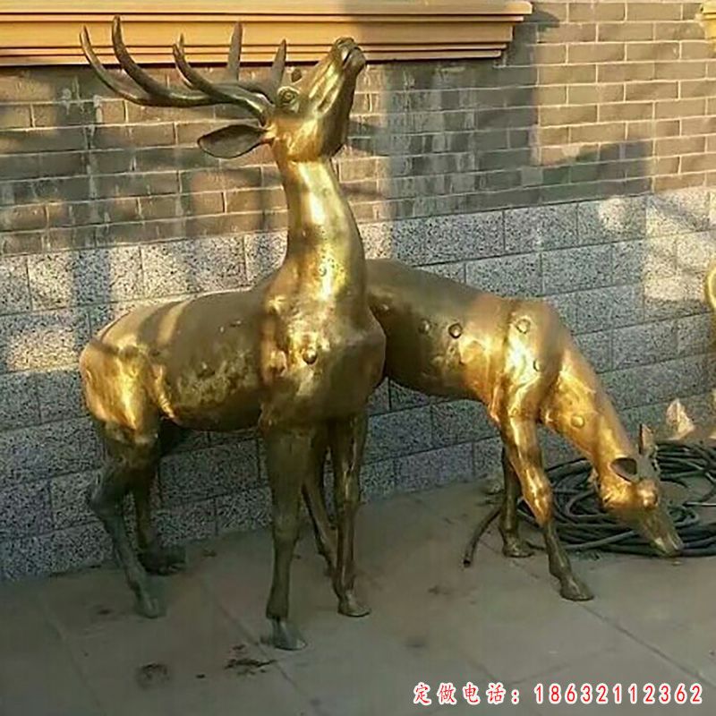 园林梅花鹿铜雕（1）