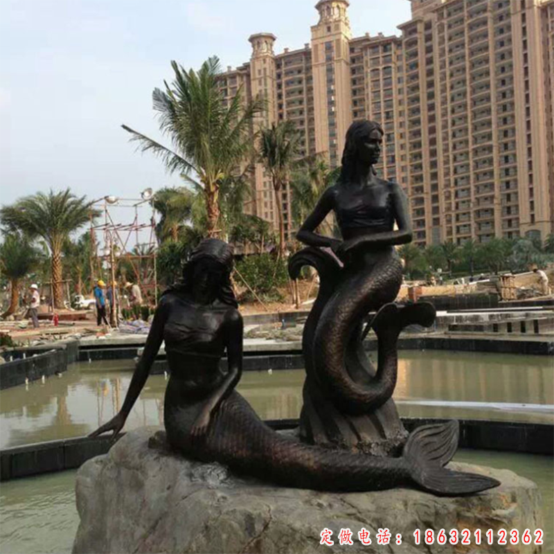 城市美人鱼铜雕（1）
