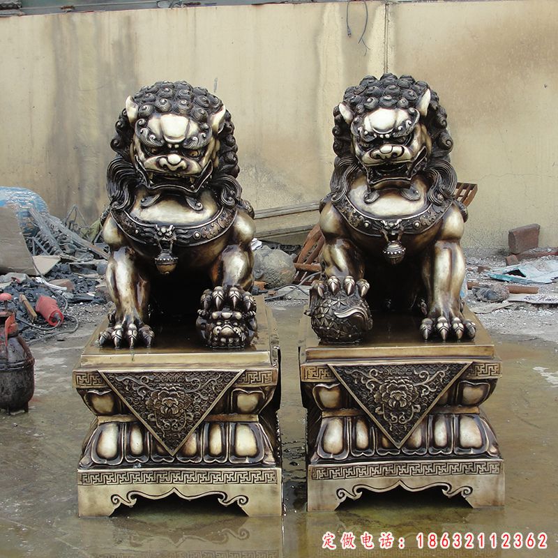 寺庙狮子铜雕（1）
