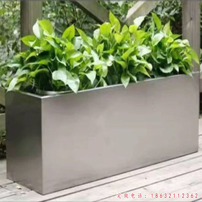 不锈钢户外花箱雕塑（1）