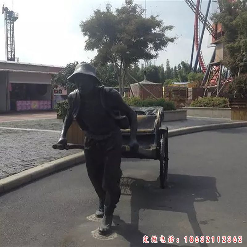 黄包车铜雕（2）