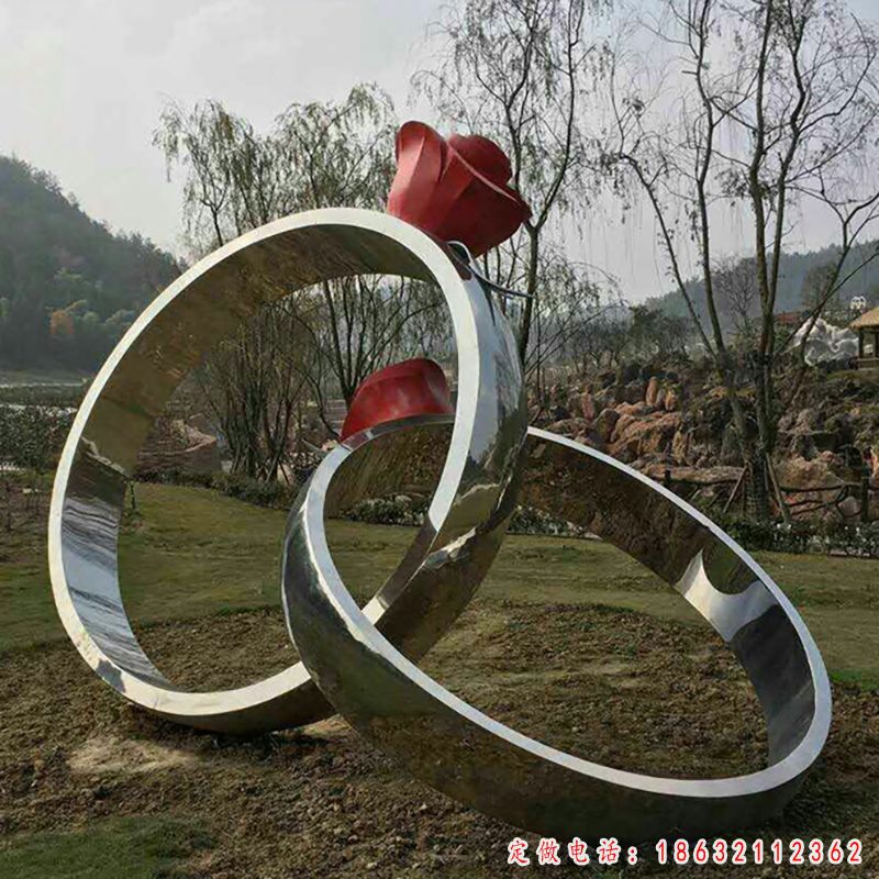不锈钢花朵对戒雕塑（2）