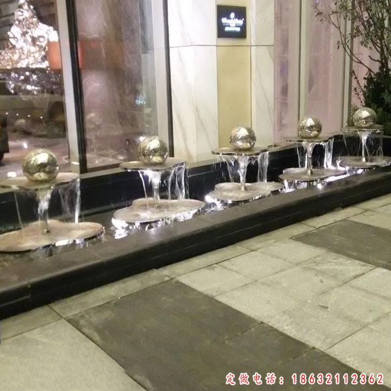 不锈钢酒店门口喷泉雕塑（1）