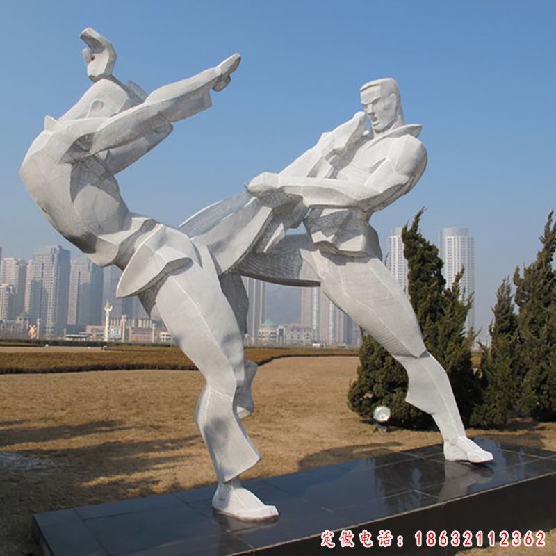 不锈钢比武人物雕塑（2）