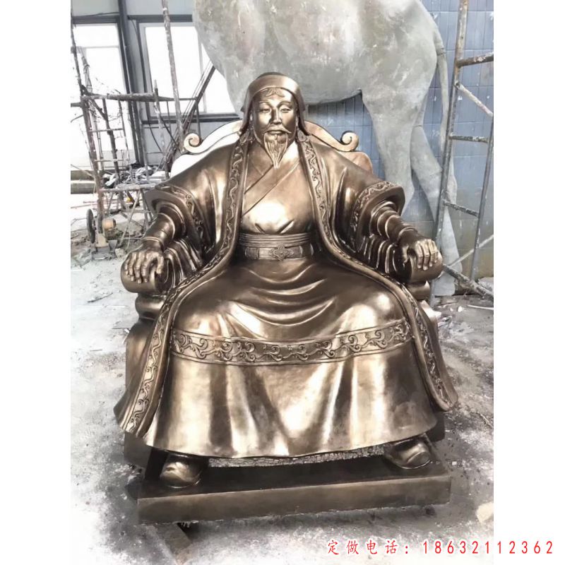 名人成吉思汗铜雕（1）