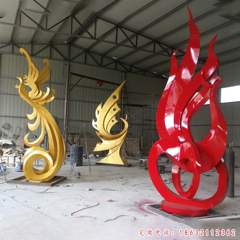 不锈钢抽象凤凰雕塑（1）