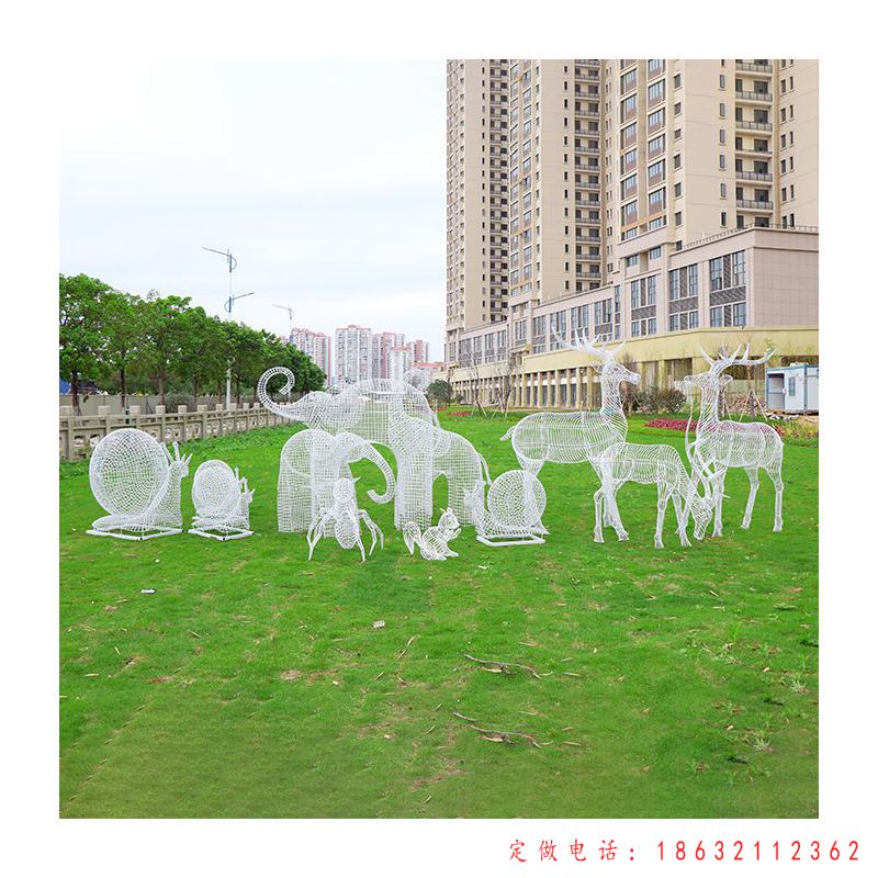 抽象镂空大象雕塑（5）