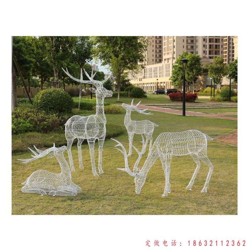 镂空梅花鹿组合雕塑（5）