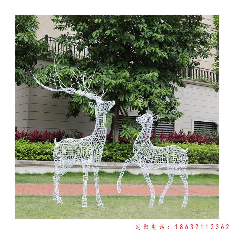镂空梅花鹿组合雕塑（7）