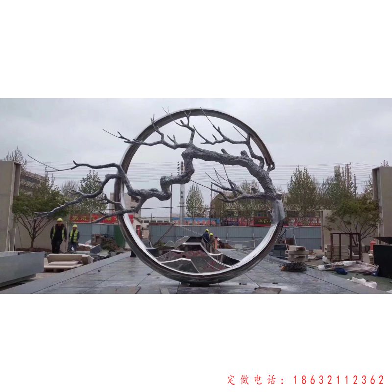 不锈钢树枝圆环雕塑（2）