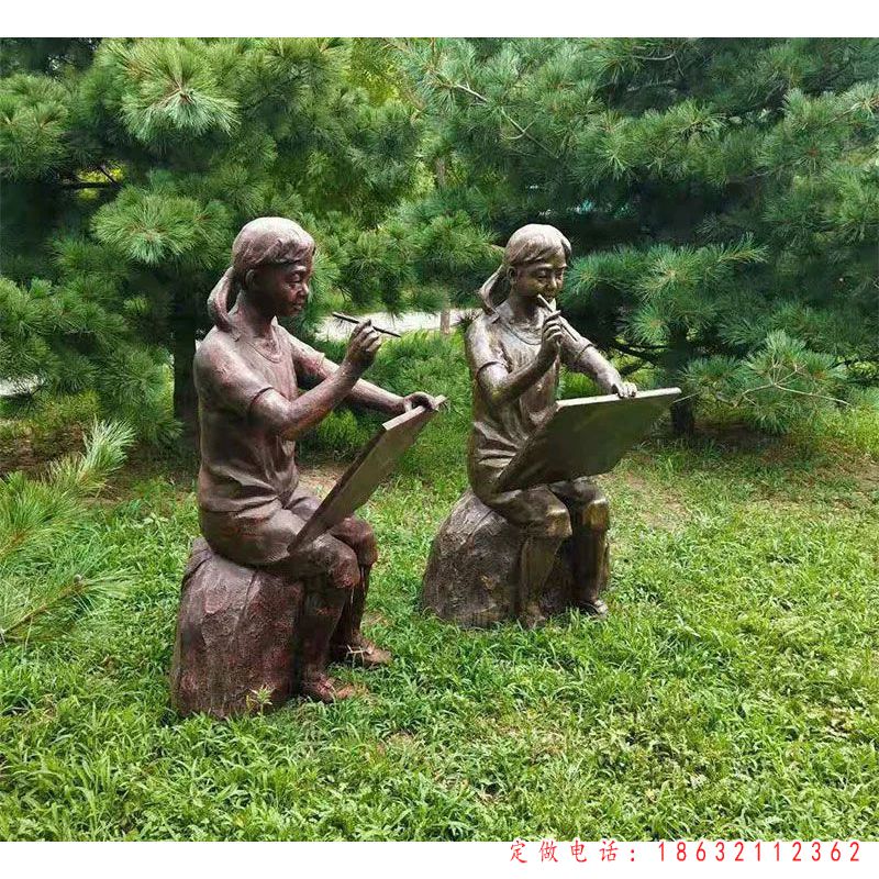 画画人物铜雕（1）