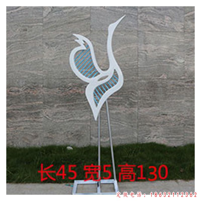 不锈钢抽象几何仙鹤雕塑 （1）