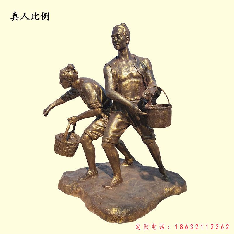 农耕民俗播种人物铜雕（1）