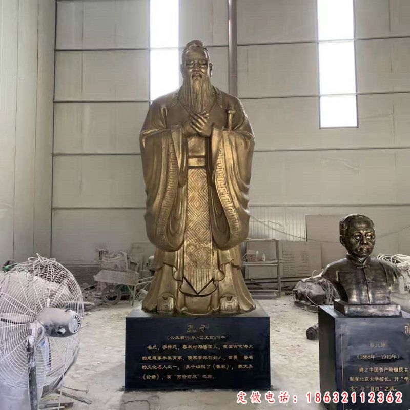 儒家学派创始人孔子铜雕（1）