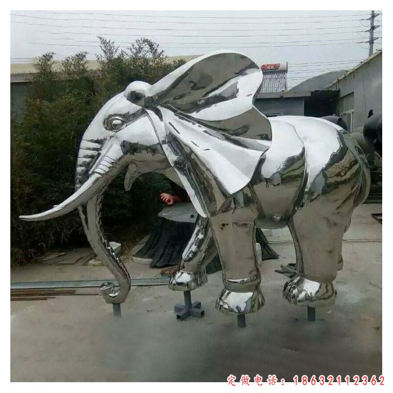 不锈钢大象标志景观雕塑 （1）