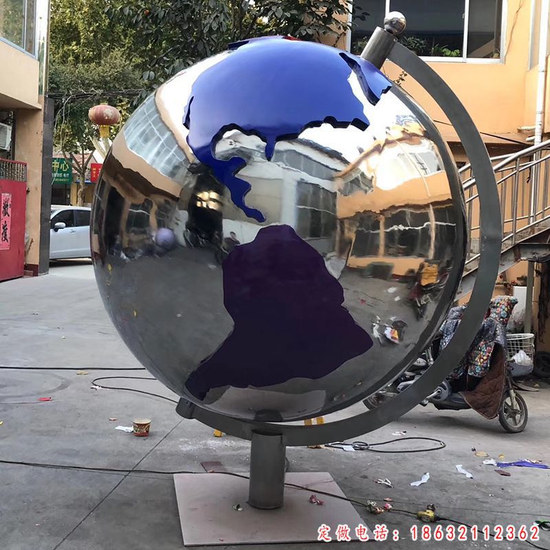 不锈钢地球仪标志雕塑（1）