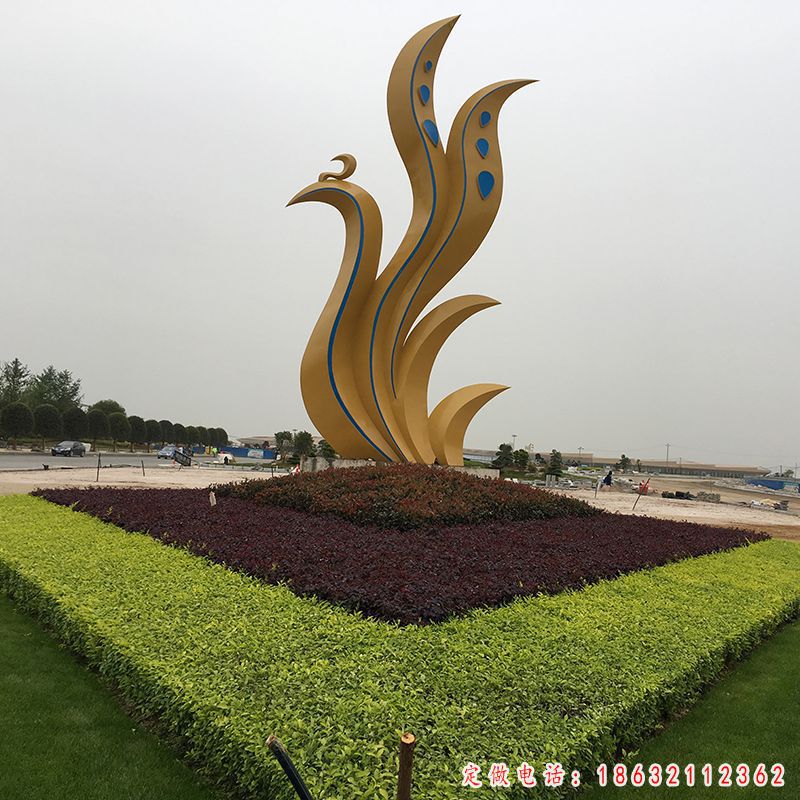 不锈钢城市凤凰动物雕塑 （1）