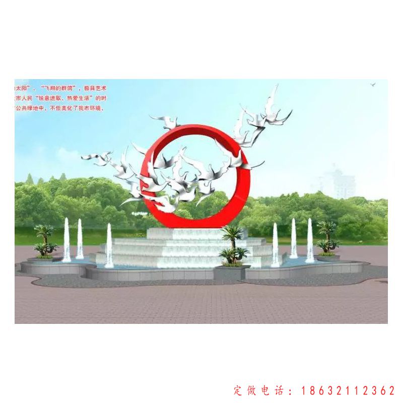 不锈钢鸽子标志动物雕塑 （1）
