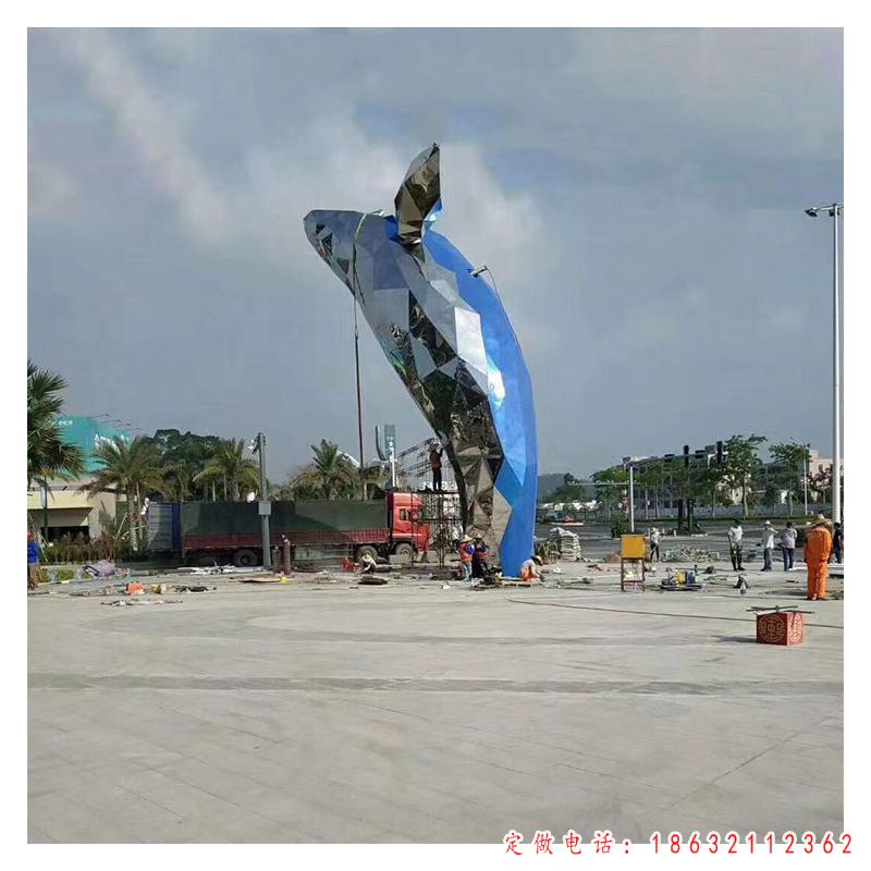 不锈钢海豚动物雕塑 （1）