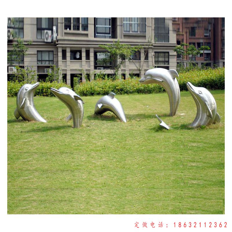 不锈钢海豚动物景观雕塑 （1）