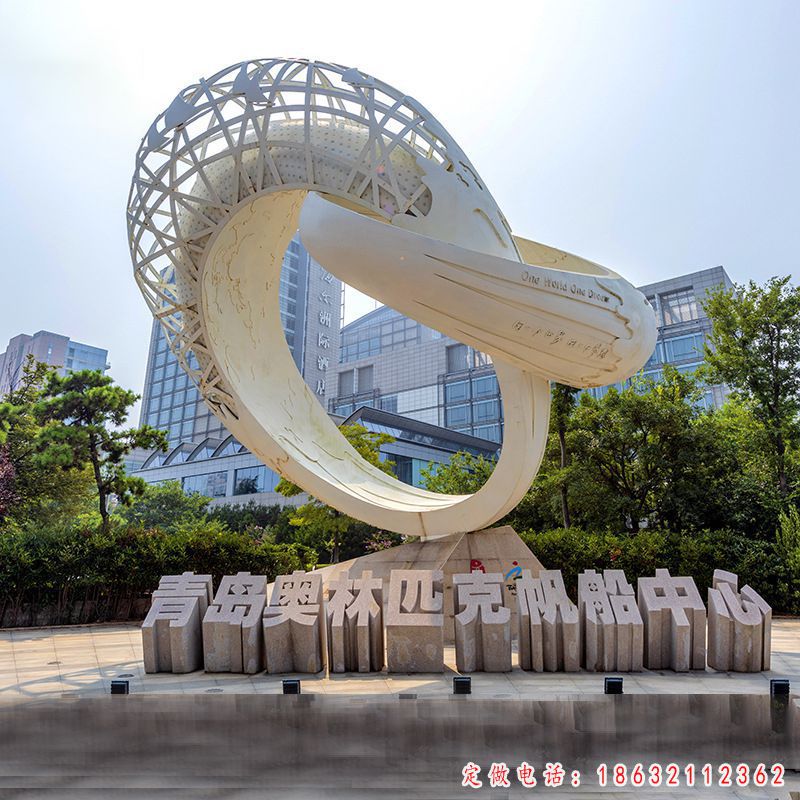 不锈钢戒指标志景观雕塑（1）
