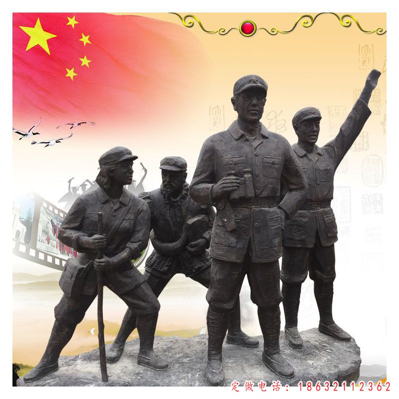 红军抗战人物标志铜雕（1）
