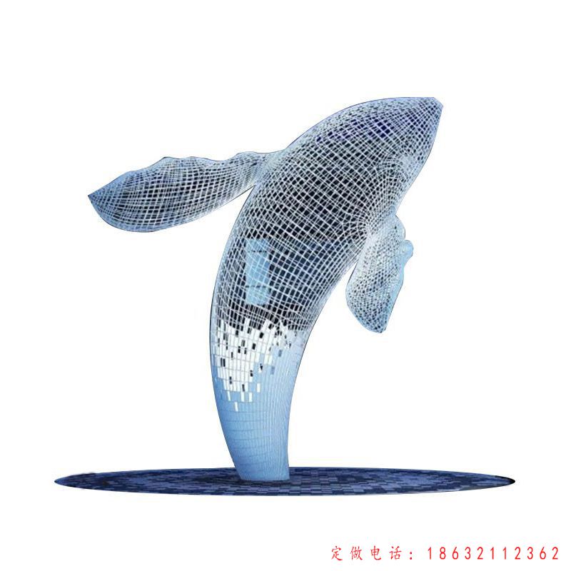 不锈钢镂空海豚动物雕塑 （1）