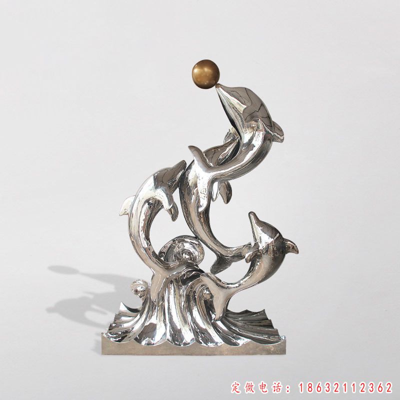 不锈钢海豚标志动物雕塑 （1）