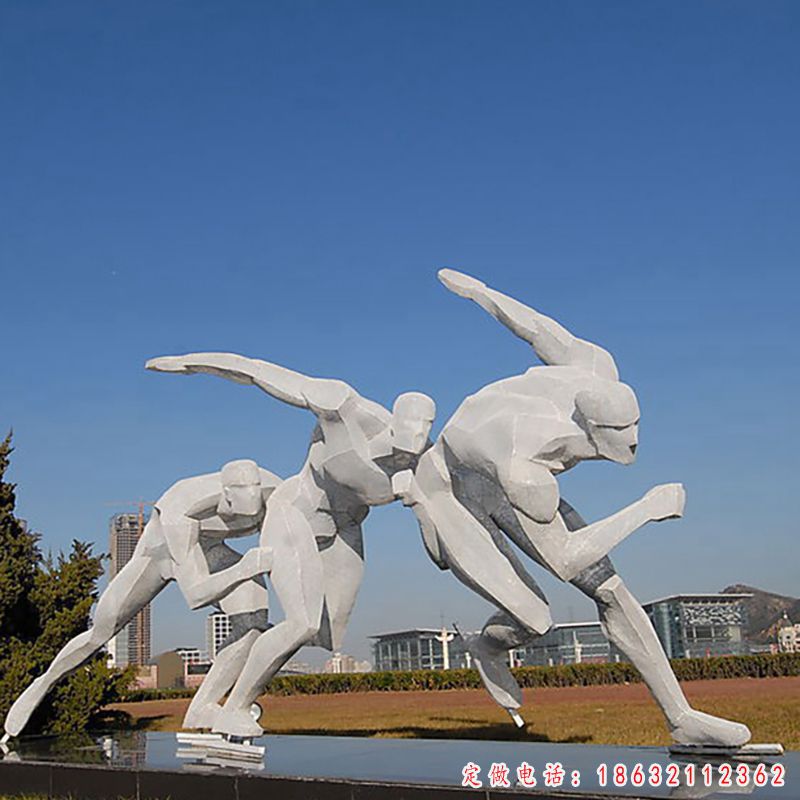 不锈钢滑冰标志景观雕塑 （1）