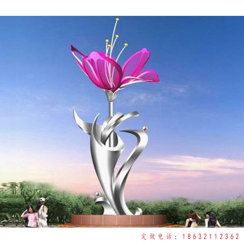 不锈钢花朵抽象标志雕塑（1）