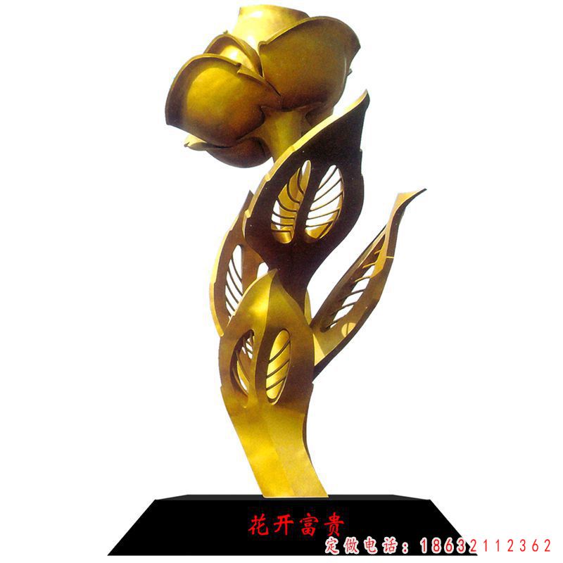 不锈钢花朵镜面标志雕塑 （1）