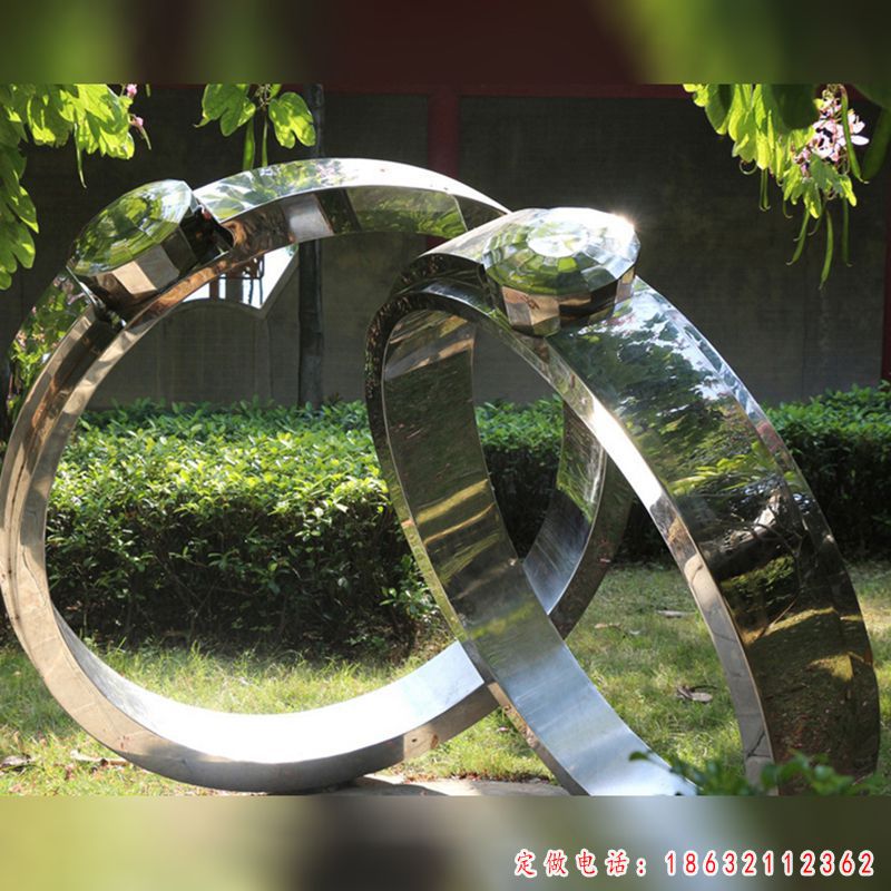 不锈钢戒指标志景观雕塑 （1）