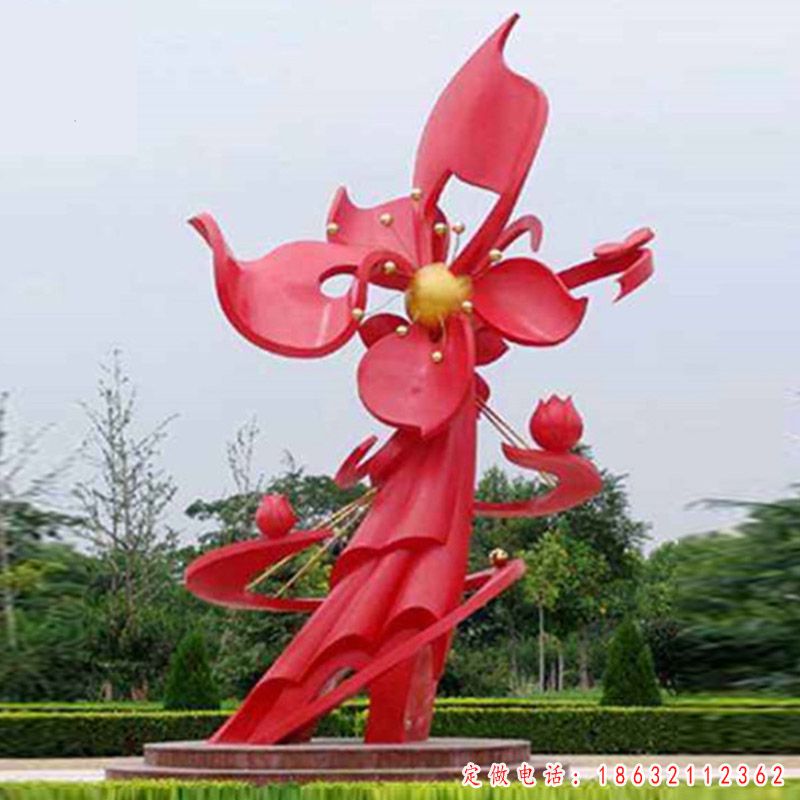 不锈钢花朵镜面景观雕塑 （1）