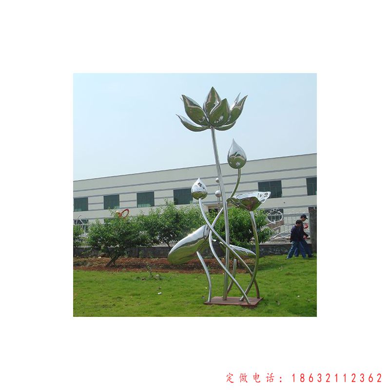 不锈钢莲花抽象标志雕塑 （1）