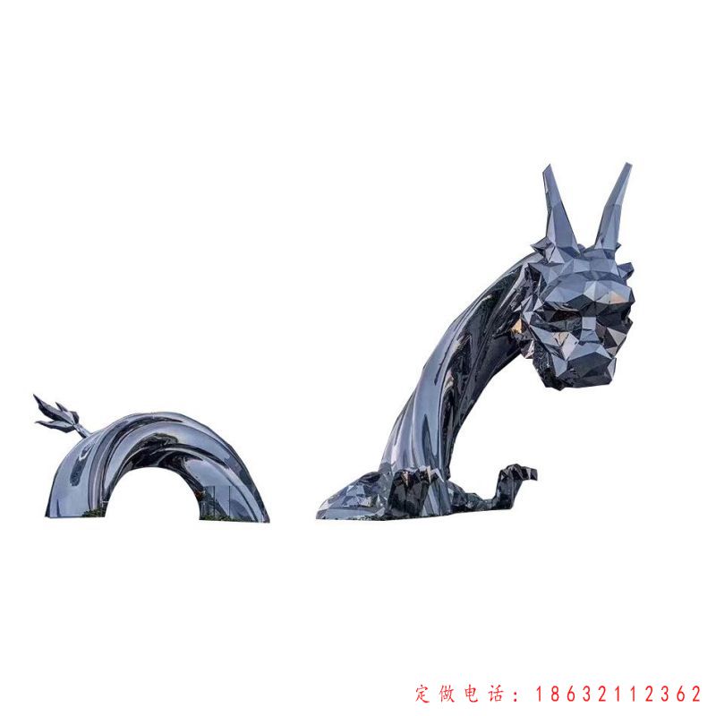 不锈钢龙翱翔动物雕塑 （1）
