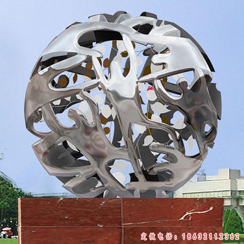 不锈钢几何镂空球雕塑 （1）