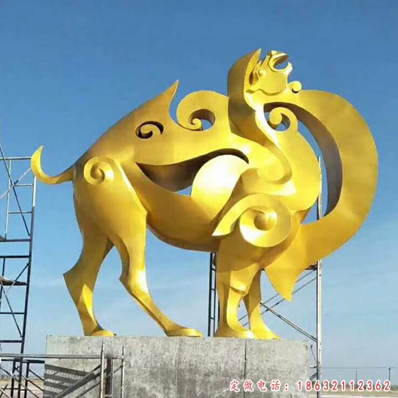 不锈钢骆驼抽象动物雕塑（1）