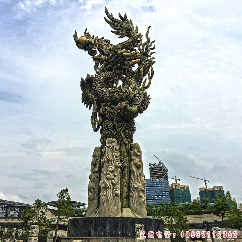 龙动物标志景观铜雕（1）