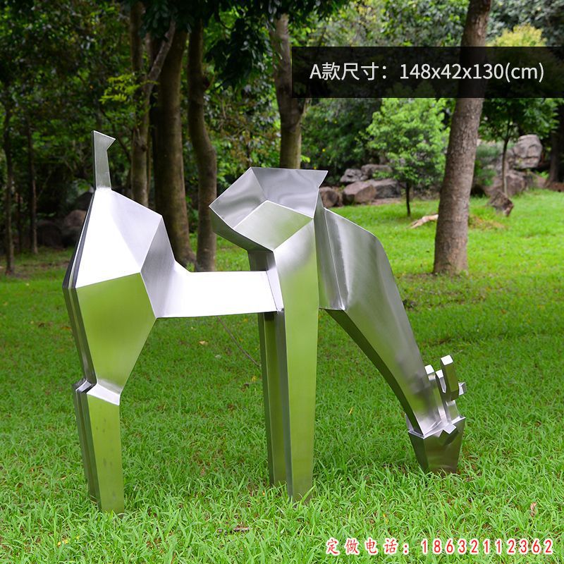 不锈钢镜面鹿景观雕塑（1）