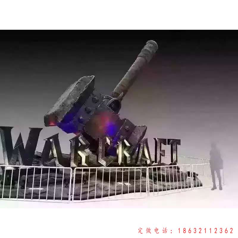 魔兽斧子标志景观铜雕 （1）