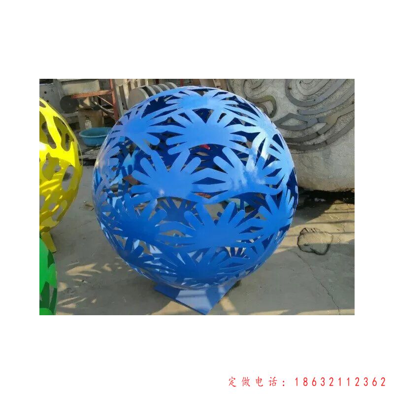 不锈钢广场镂空球雕塑 （1）