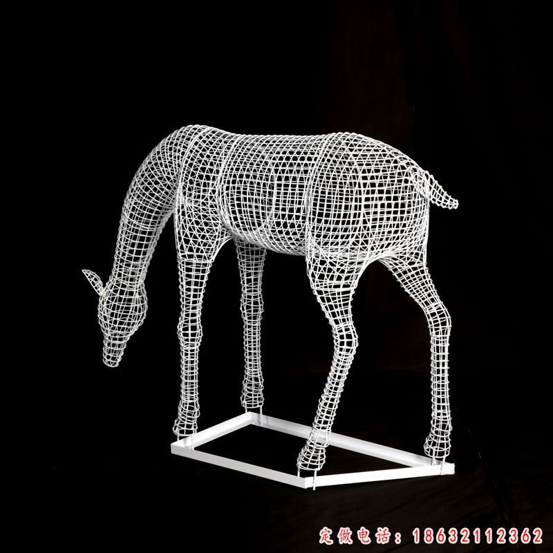 不锈钢低头鹿动物雕塑 （1）