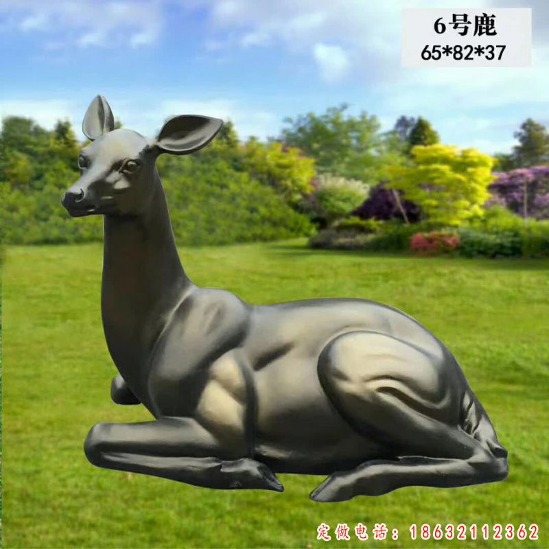跪姿鹿标志景观动物铜雕（1）