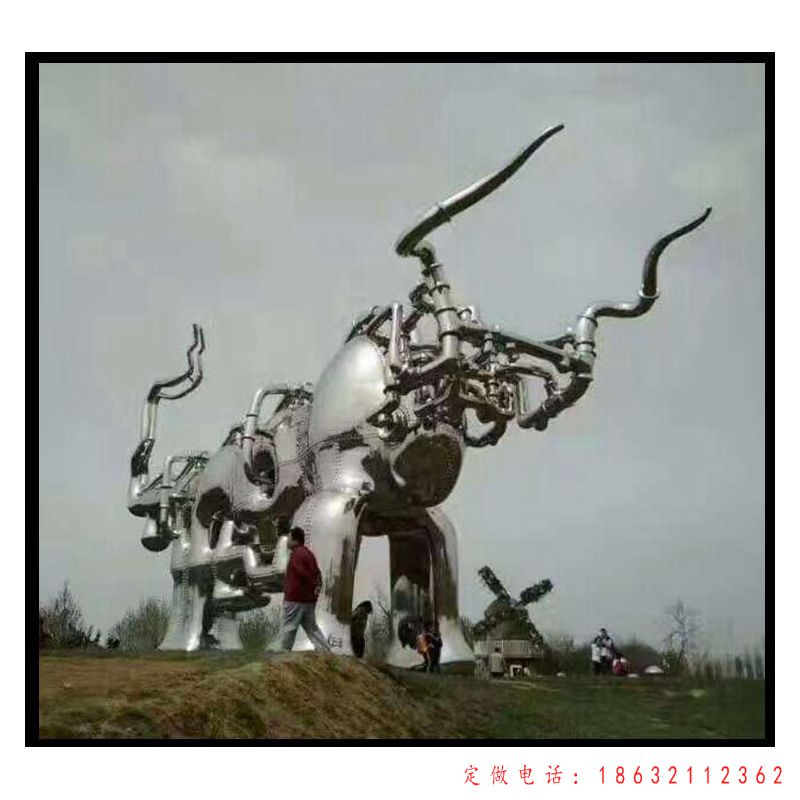 抽象生肖牛动物景观雕塑（1）