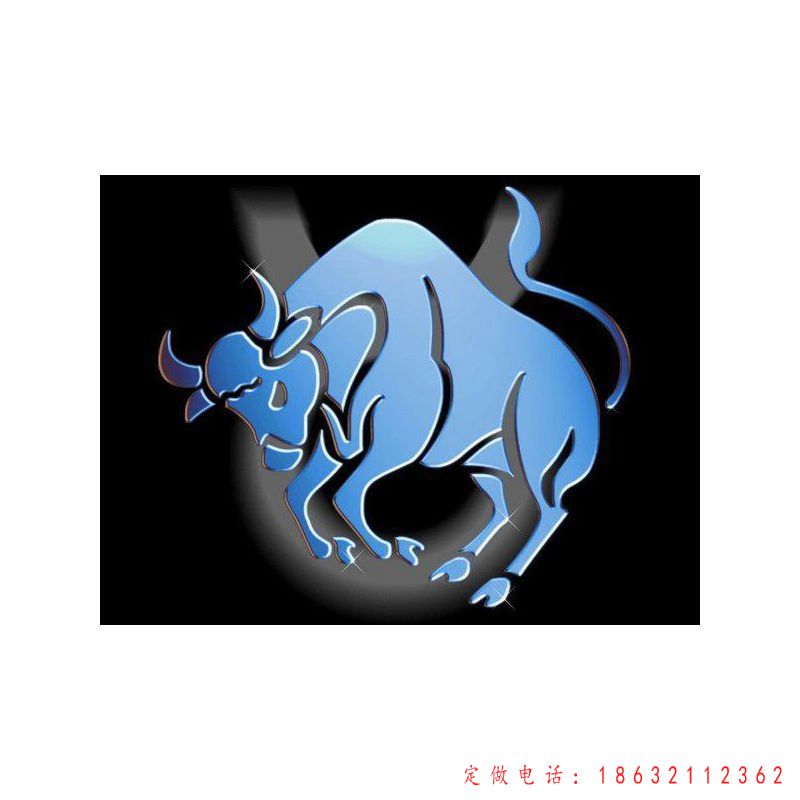 不锈钢牛动物标志景观雕塑（1）