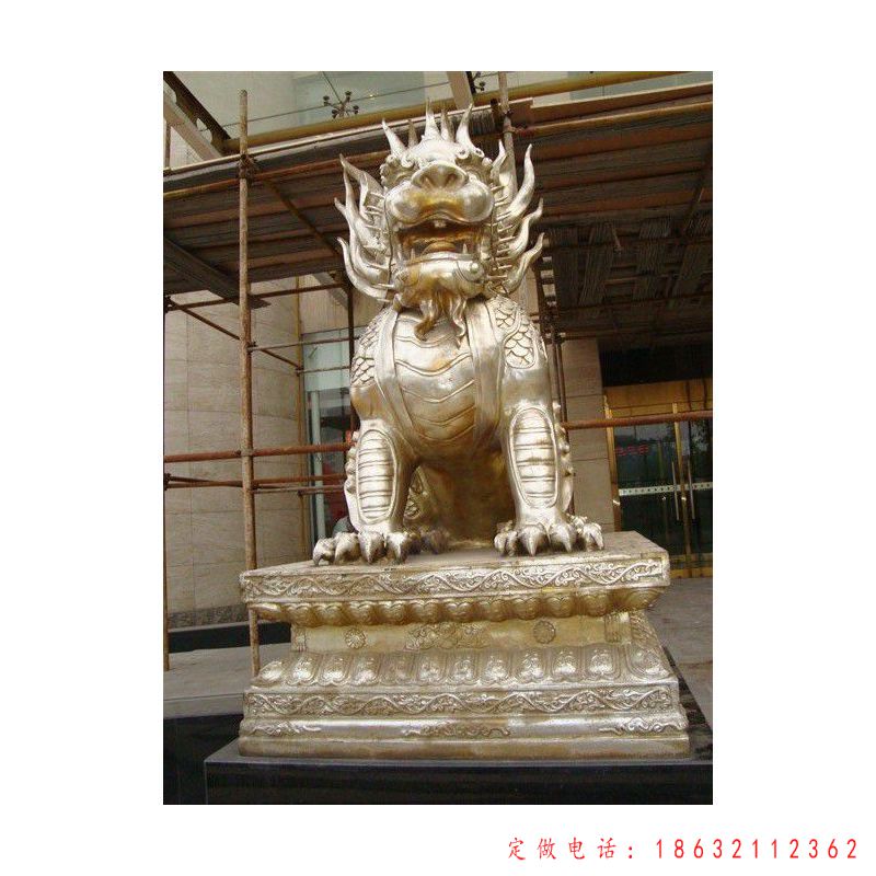 鎏金神兽麒麟动物铜雕（1）