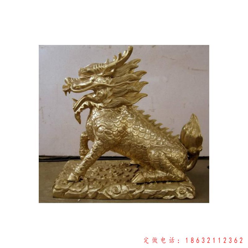 金色麒麟城市神兽铜雕（1）