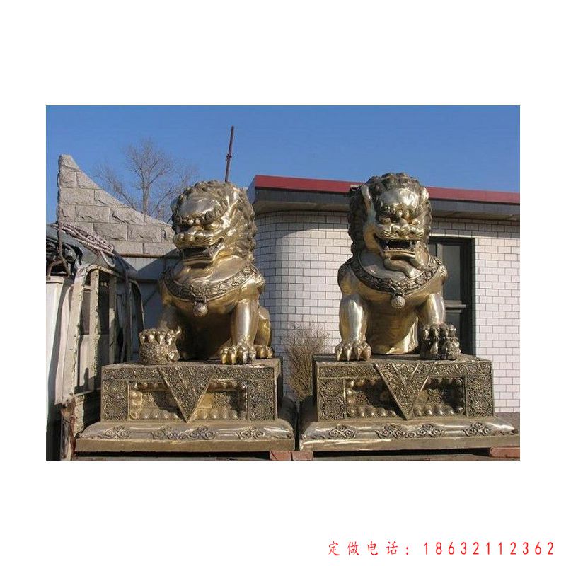 狮子城市动物抽象铜雕（1）