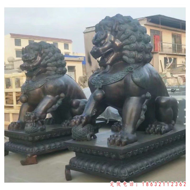 广场狮子动物景观铜雕（1）