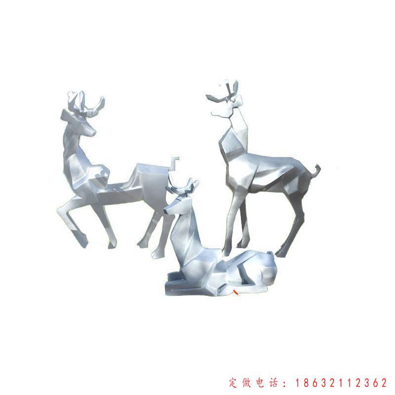 不锈钢镜面动物鹿雕塑（1）